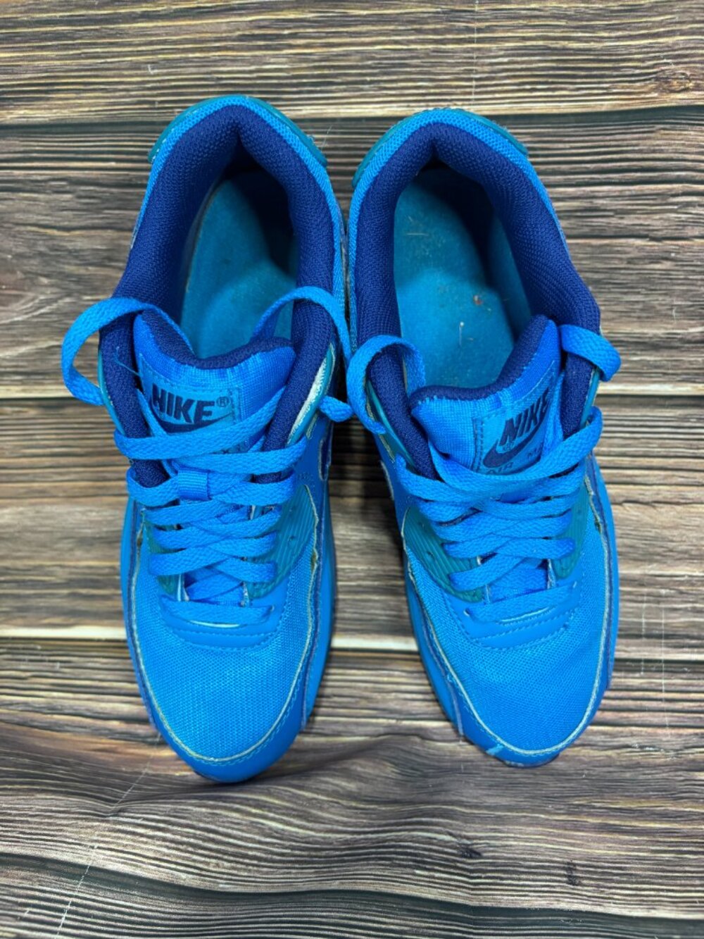 Nike Air Max 90 Photo Blue Deep Royal Women's Lace Up Sneakers Size 7.5 - Picture 7 of 8